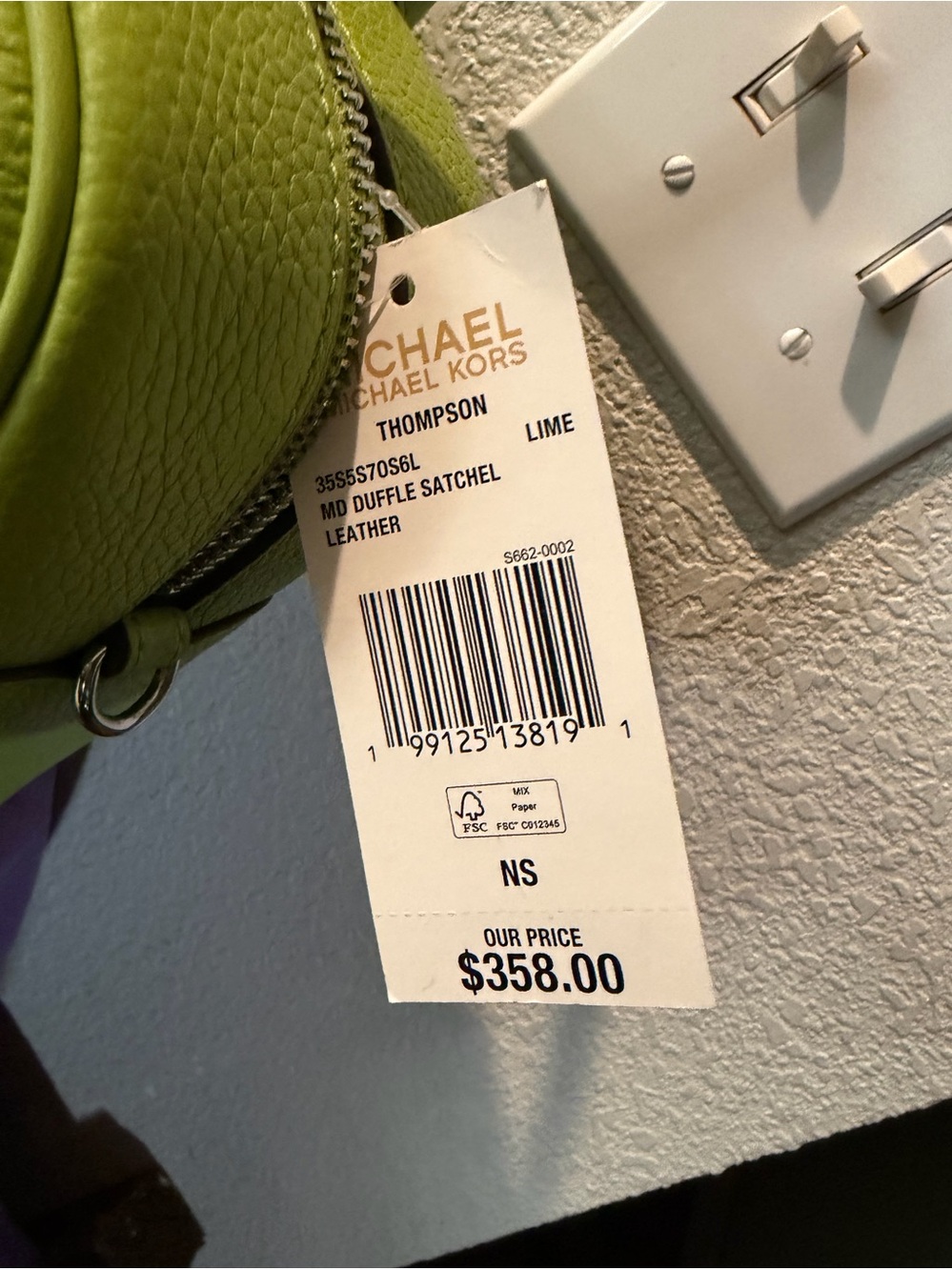 Michael Kors Thompson Lime Satchel Continental Wallet SET NWT - Picture 4 of 15